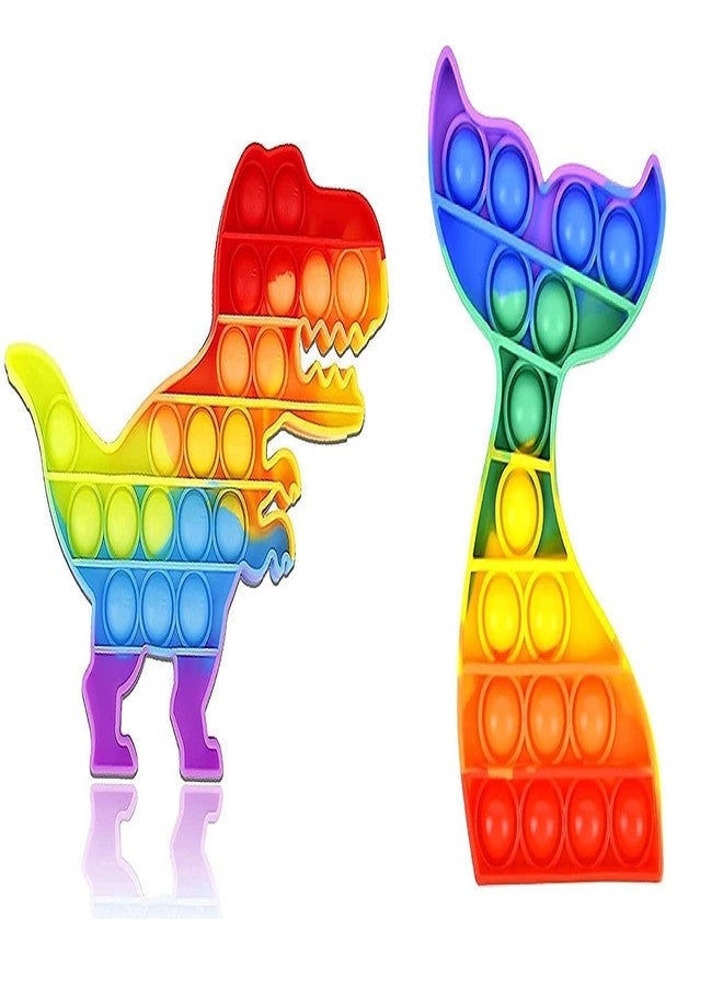 Plenteous Pop It Toys,Push Pop Bubble Fidget Sensory Toy,Autism Special Needs Silicone Stress Relief Toy, Novelty Gifts for Girls Boys Kids Adults (Square and Round Rainbow) (1) - Image 5